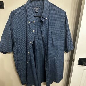 Cherokee Navy Plaid Men's Casual Shirt